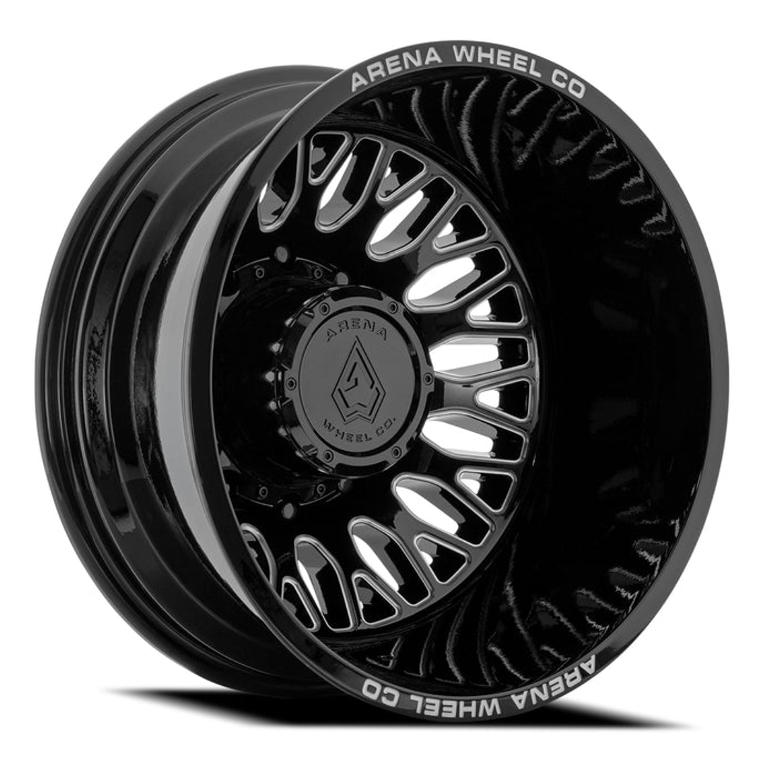 Arena Monarch Gloss Black Milled 20x8.25 8x165.1 (8x6.5) Dually Wheels