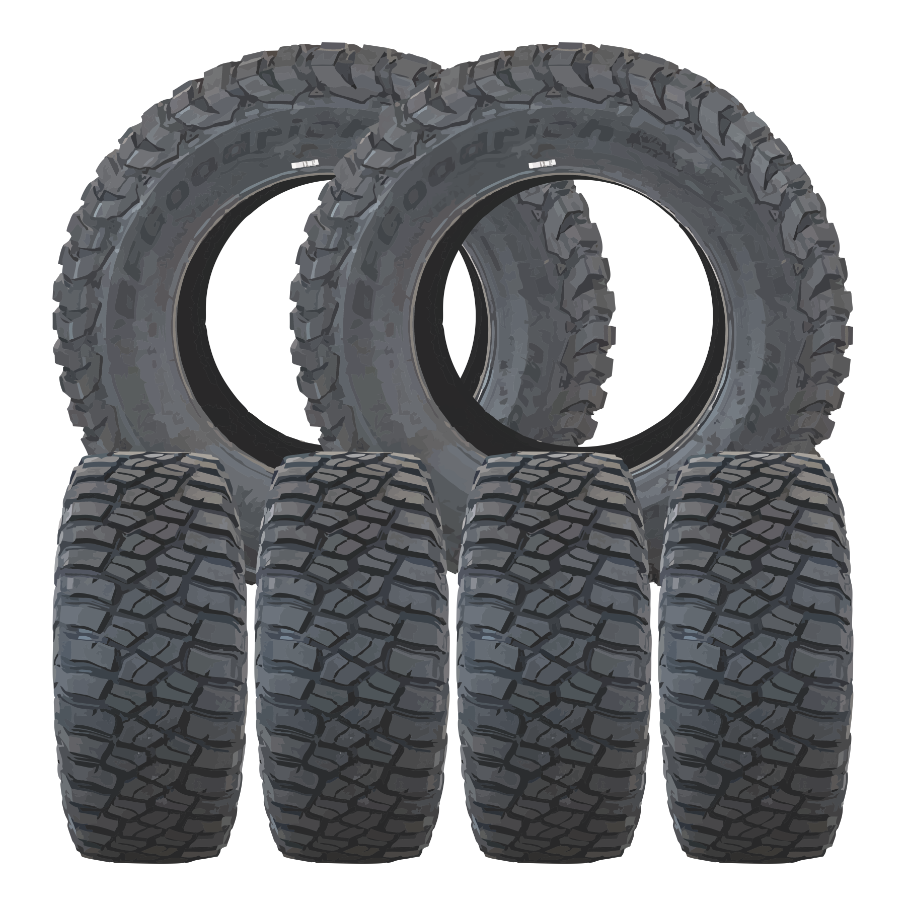 Fuel Offroad ARC Blackout 20x8.25 Wheels & BF Goodrich Tires Mud Terrain T/A KM3 33x12.50R20 Tires - 20" Dually Package