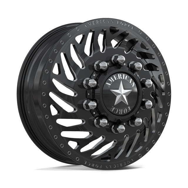 American Force N31 Cynical Gloss Black Milled 22x8.25 8x200 Dually Wheels