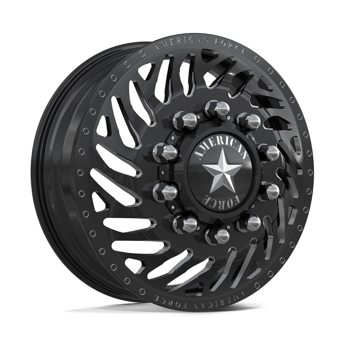 American Force N31 Cynical Gloss Black Milled 26x8.25 8x275 Dually Wheels