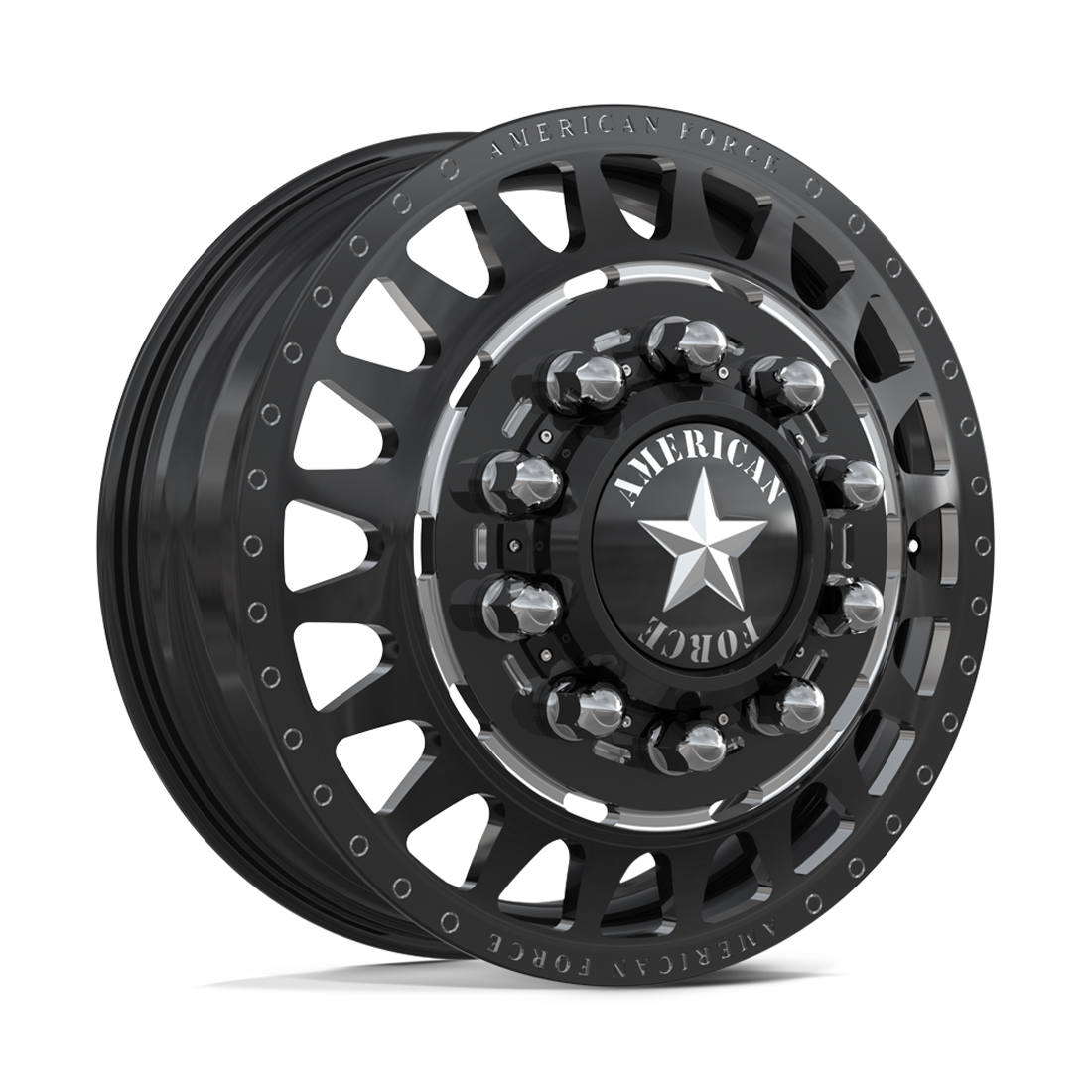 American Force N32 Trooper Gloss Black Milled 28x8.25 8x275 Dually Wheels