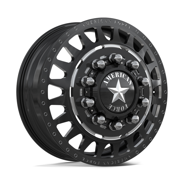 American Force N32 Trooper Gloss Black Milled 24x8.25 8x165.1 (8x6.5) Dually Wheels