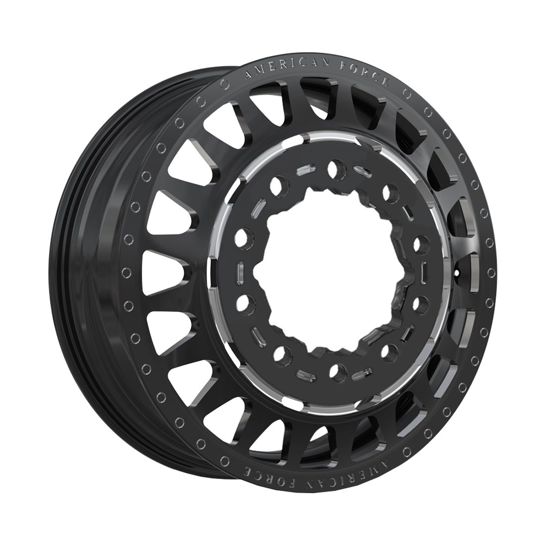 American Force N32 Trooper Gloss Black Milled 26x8.25 8x170 Dually Wheels