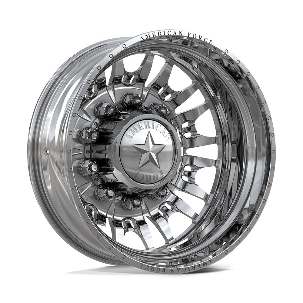 American Force Notch Polished 22x8.25 Wheels & Toyo Tires Open Country A/T III 285/55R22 Tires - 22" Dually Package