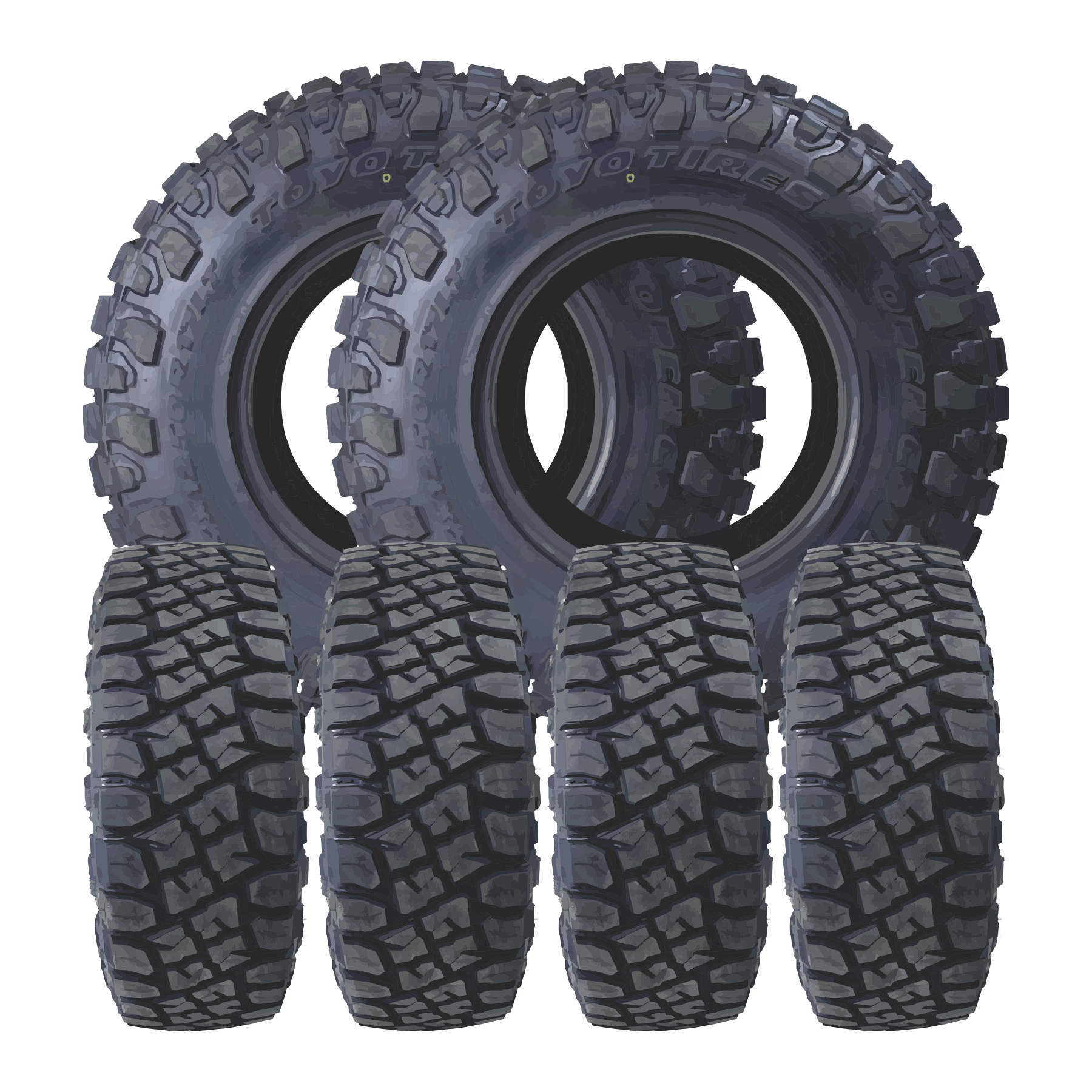 KG1 Guilttrip-KD 22x8.25 Wheels & Toyo Tires Open Country RT Pro 37x13.50R22 Tires - 22" Dually Package