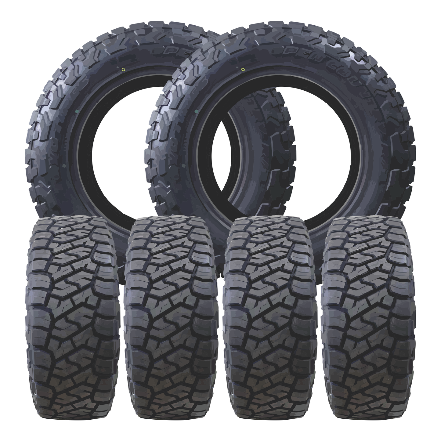 American Force Classic Gloss Black Milled 24x8.25 Toyo Tires Open Country R/T Trail 37x13.50R24 24" Dually Package