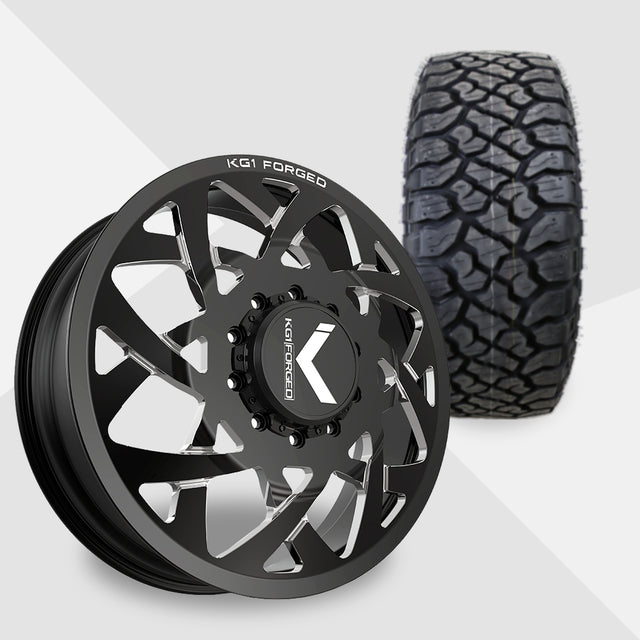 KG1 Orbital-KD 24x8.25 Wheels & Kenda Tires Klever R/T 35x12.50R24 Tires - 24" Dually Package