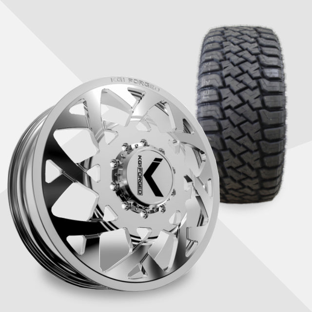 KG1 Orbital-KD 24x8.25 Wheels & LandSpider Tires Wildtraxx R/T 37x13.50R24 Tires - 24" Dually Package