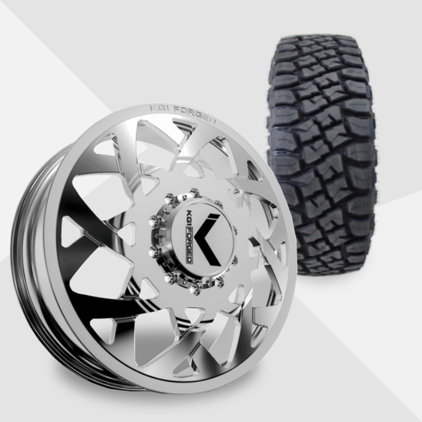 KG1 Orbital-KD 22x8.25 Wheels & Toyo Tires Open Country RT Pro 37x13.50R22 Tires - 22" Dually Package