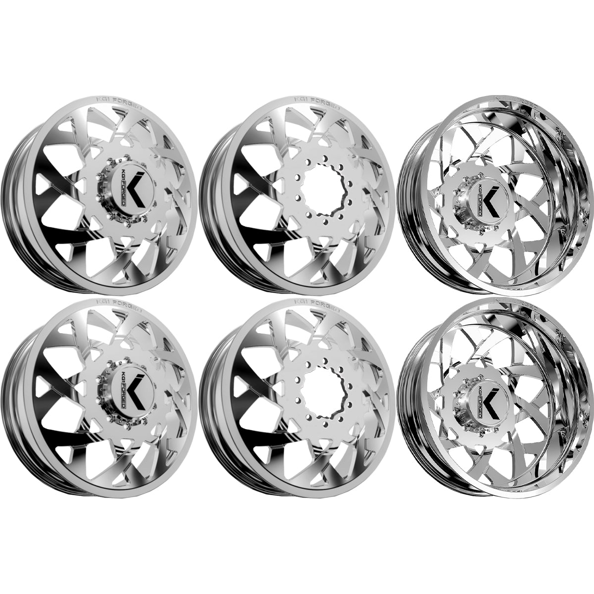 KG1 Orbital-KD 22x8.25 Wheels & Venom Power Tires Trail Hunter R/T 37x12.50R22 Tires - 22" Dually Package
