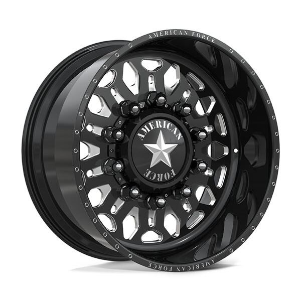 American Force 6N29 Overhaul SD Gloss Black Milled 22x10 8x170 Dually Wheels