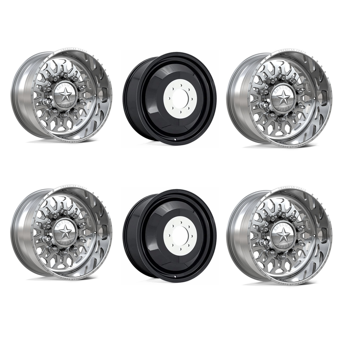 American Force 6N29 Overhaul SD Polished 24x12 8x165.1 (8x6.5) Dually Wheels