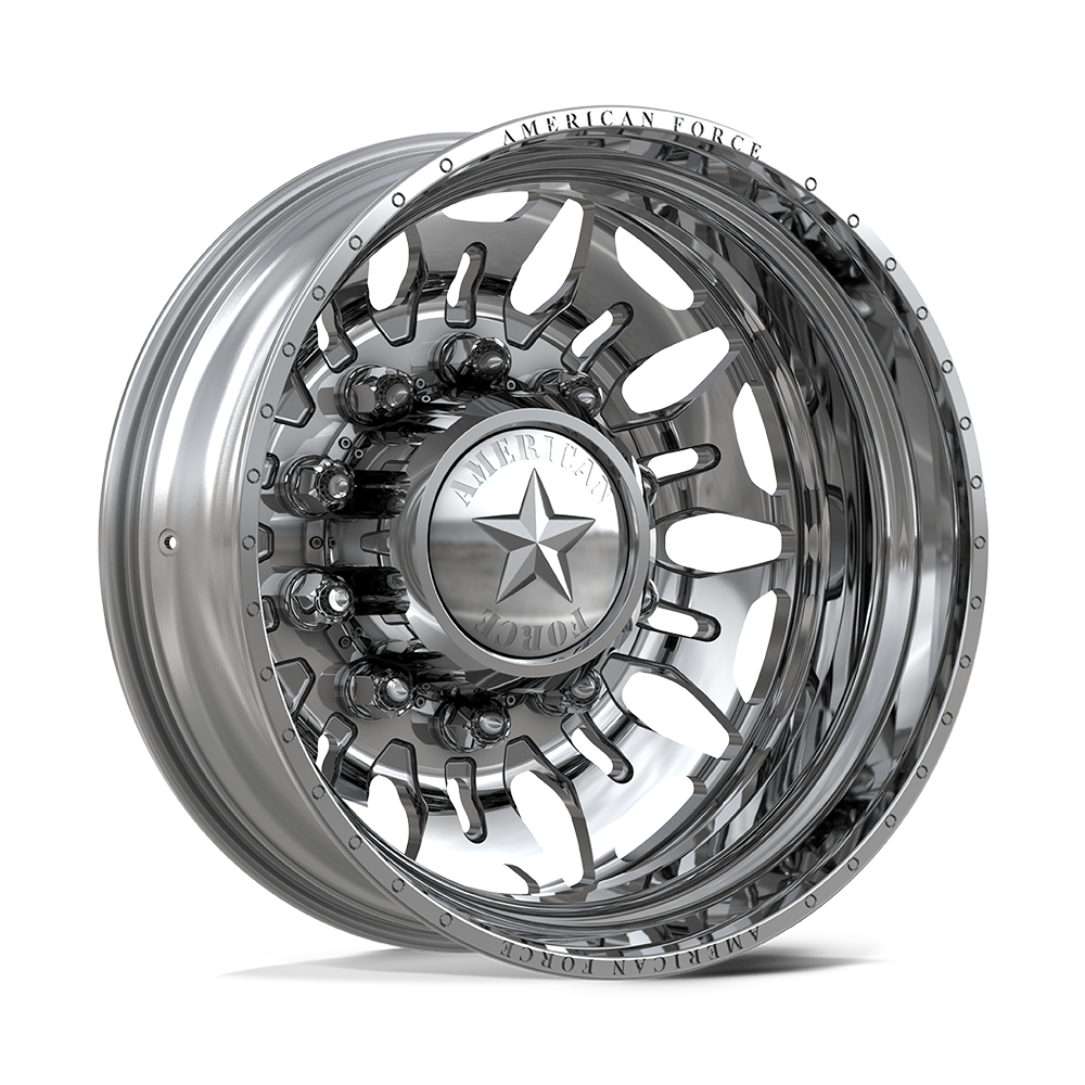 American Force Overhaul Polished 24x8.25 Wheels & Toyo Tires Open Country RT Pro 315/50R24 Tires - 24" Dually Package
