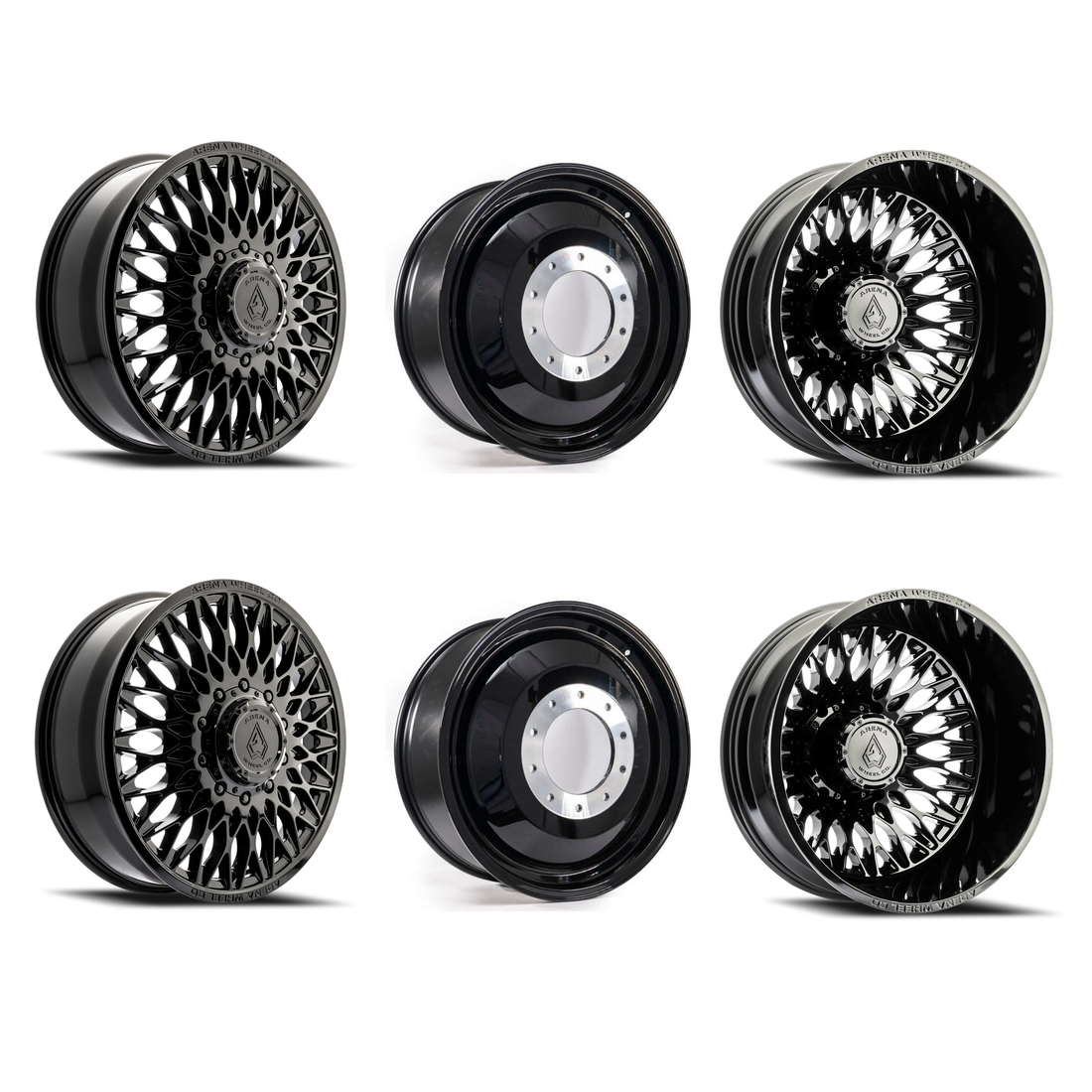Arena A146 Paragon Gloss Black 24x8.25 8x210 Dually Wheels