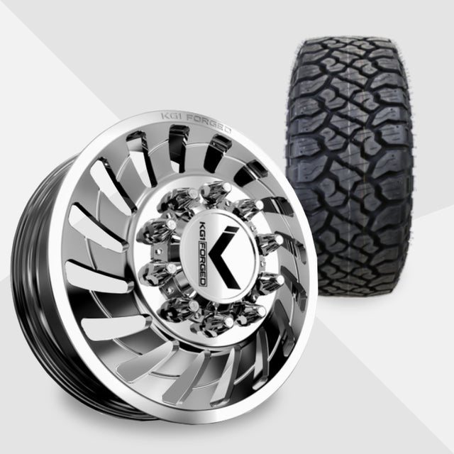 KG1 Razor-KD 24x8.25 Wheels & Kenda Tires Klever R/T 35x12.50R24 Tires - 24" Dually Package