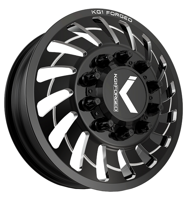 KG1 KD005 Razor-KD Gloss Black Milled 26x8.25 26" Dually Wheels