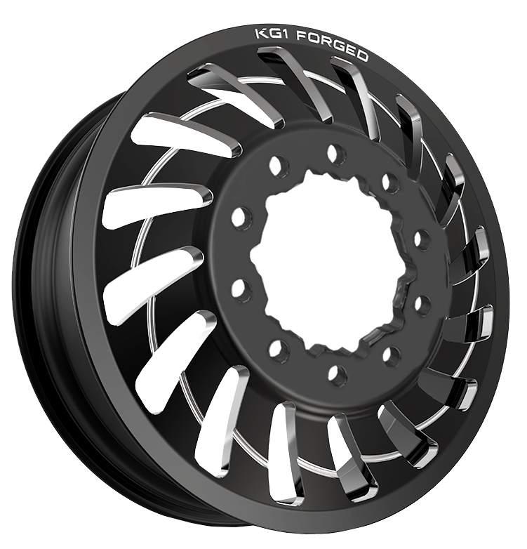KG1 Razor-KD 22x8.25 Wheels & Toyo Tires Open Country RT Pro 37x13.50R22 Tires - 22" Dually Package