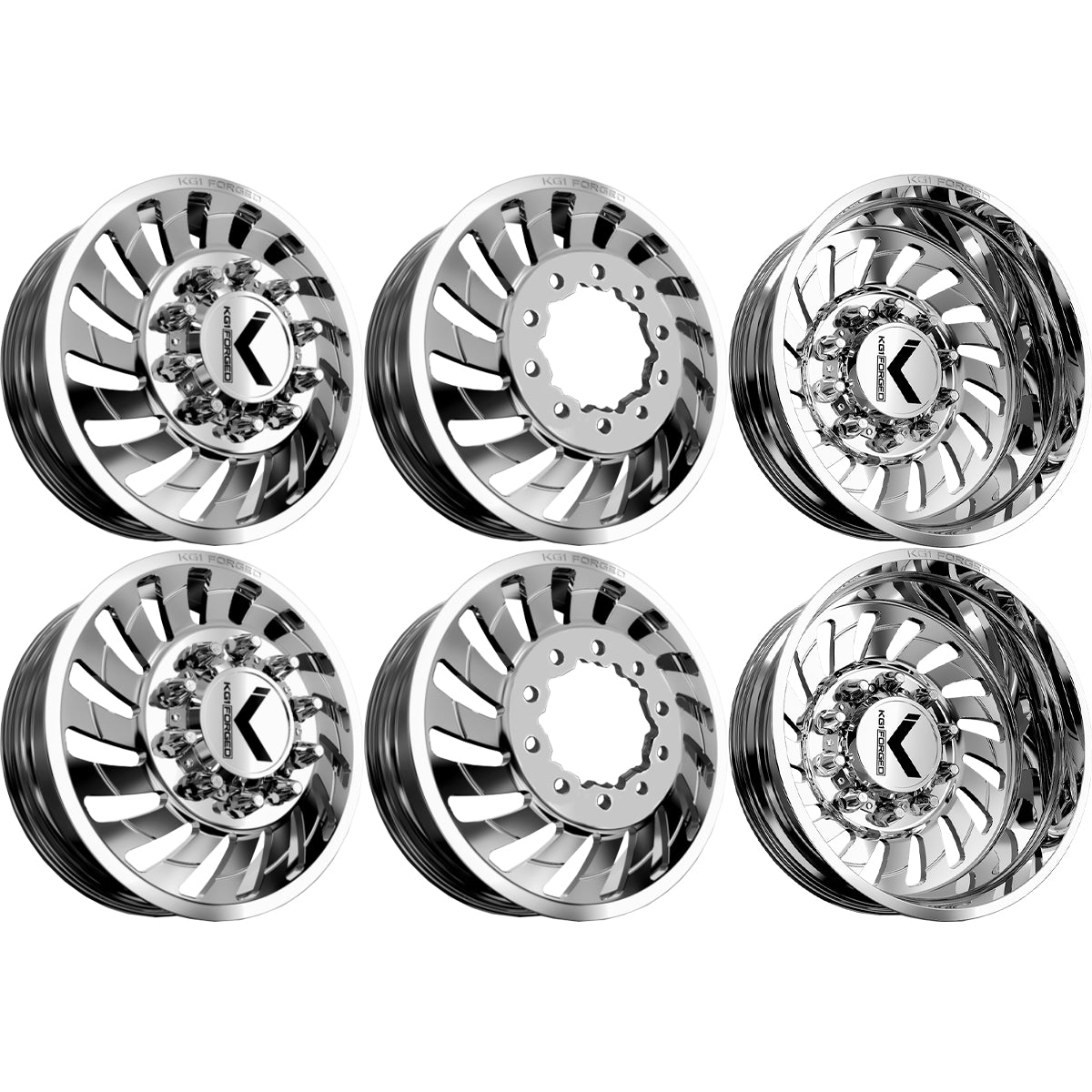 KG1 KD005 Razor-KD Polished 30x8.25 30" Dually Wheels
