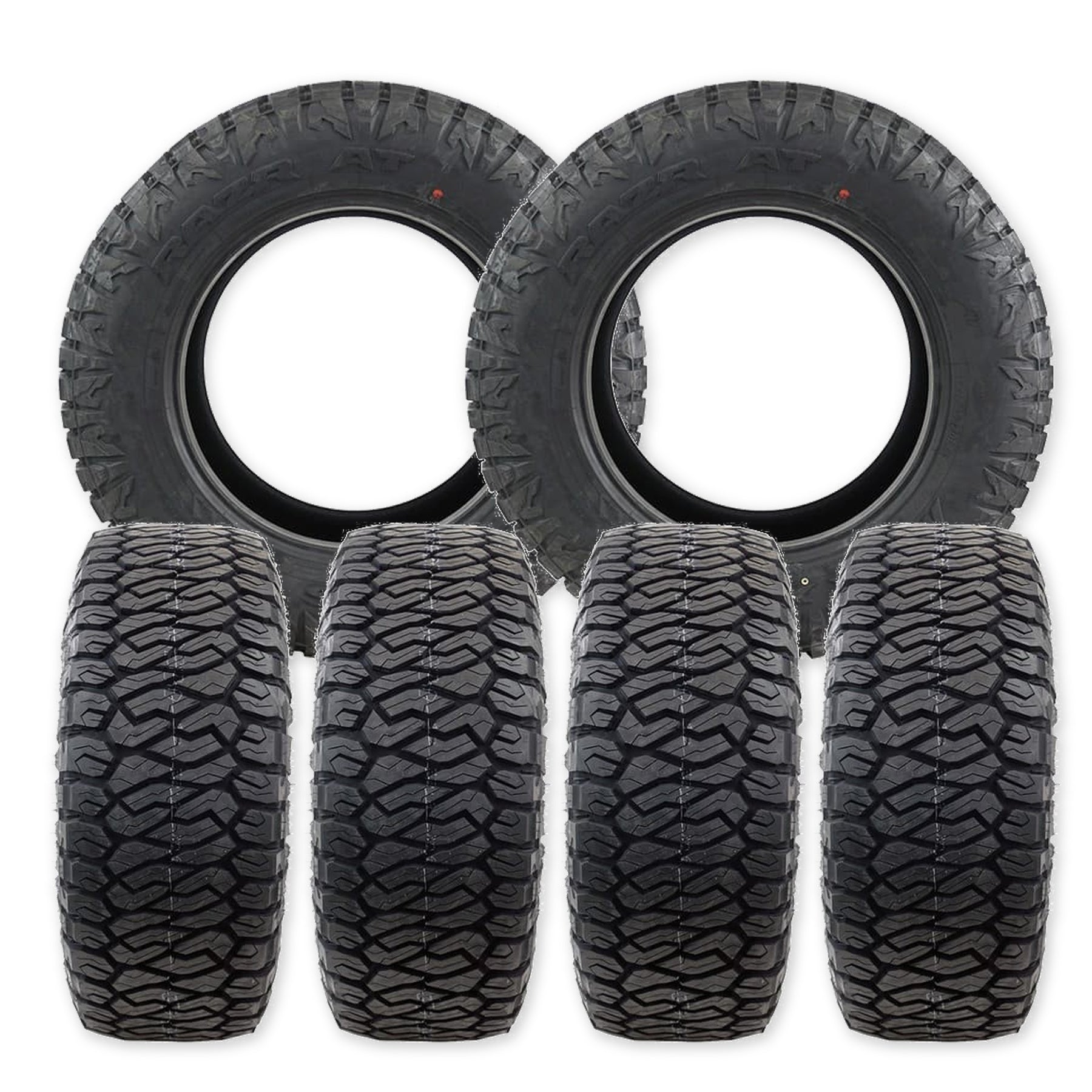 American Force Evo Polished 22x8.25 Wheels & Maxxis Tires Razr A/T 285/55R22 Tires - 22" Dually Package