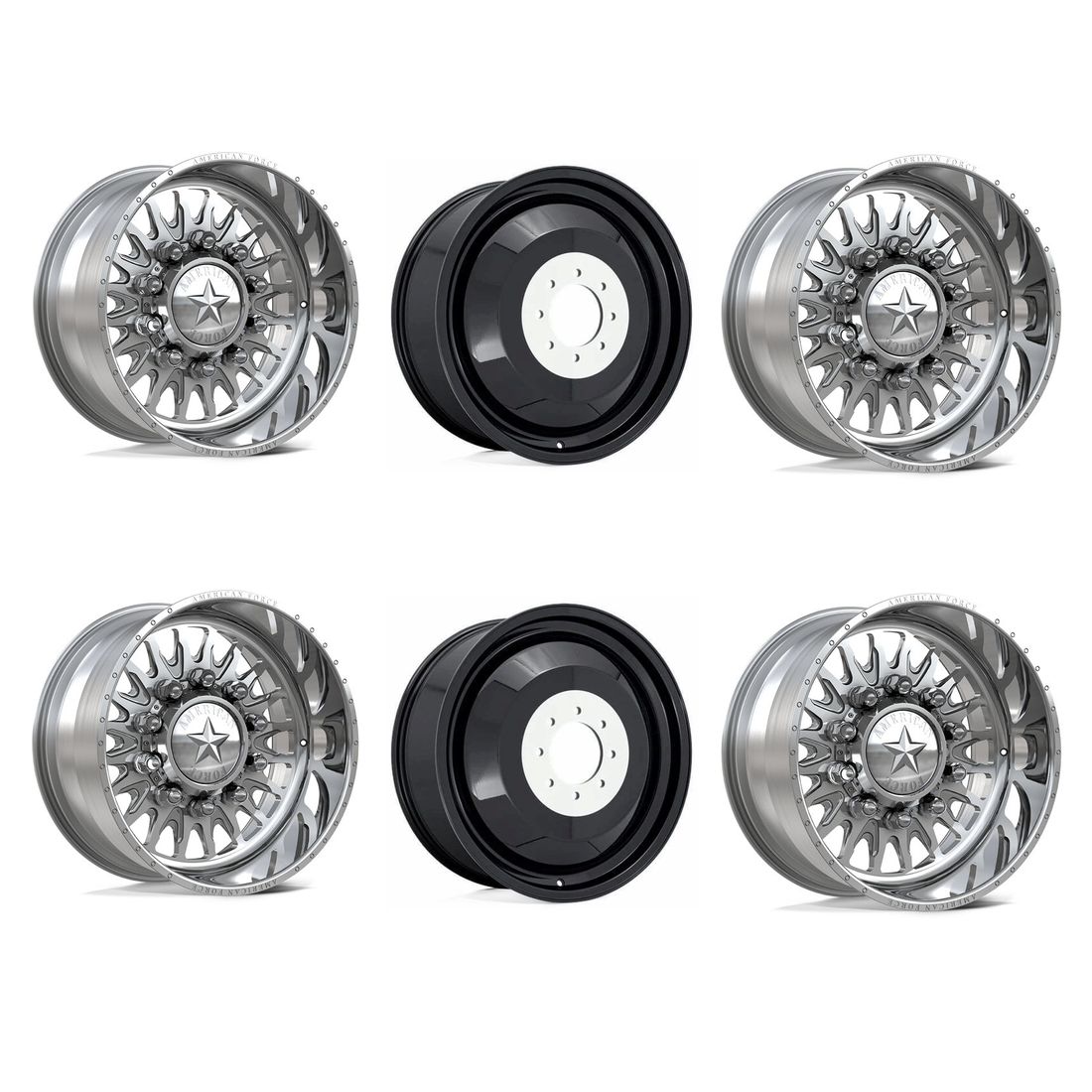 American Force 6N28 Reactor SD Polished 26x14 8x200 Dually Wheels