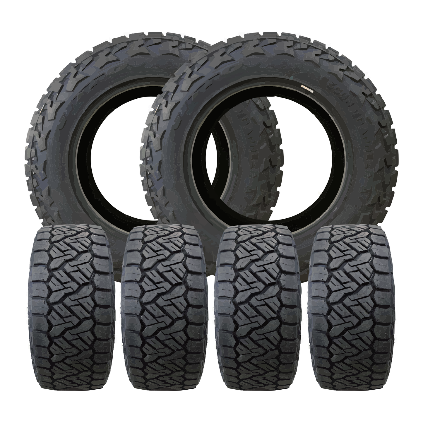 American Force Evo Polished 24x8.25 Wheels & Nitto Tires Recon Grappler A/T 315/50R24 Tires - 24" Dually Package