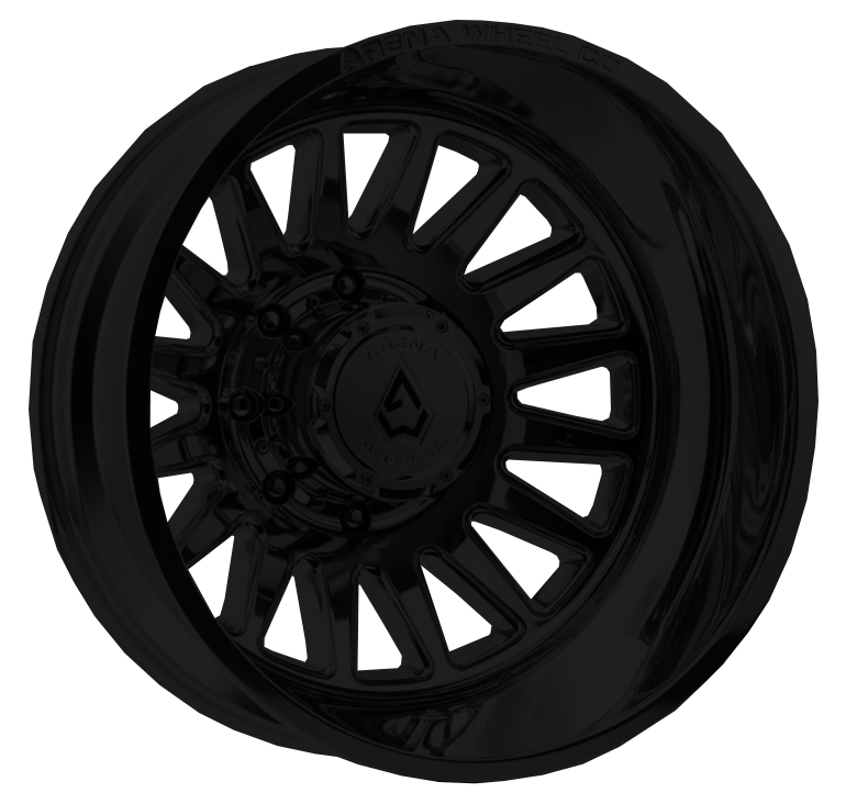 Arena Rival Gloss Black 22x8.25 Wheels & Nitto Tires Ridge Grappler 315/45R22 Tires - 22" Dually Package