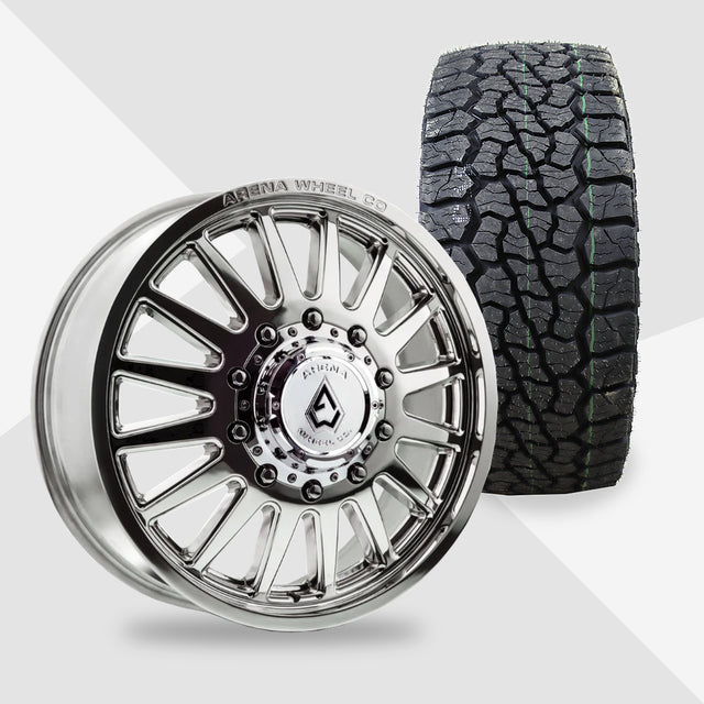Arena Rival Milled And Polished 20x8.25 Venom Power Tires Swampthing A/T 35x12.50R20 20" Dually Package