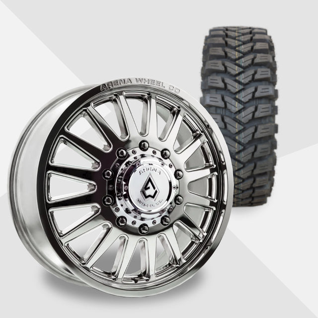 Arena Rival Milled And Polished 20x8.25 Maxxis Tires Trepador M8060 35x12.50R20 20" Dually Package