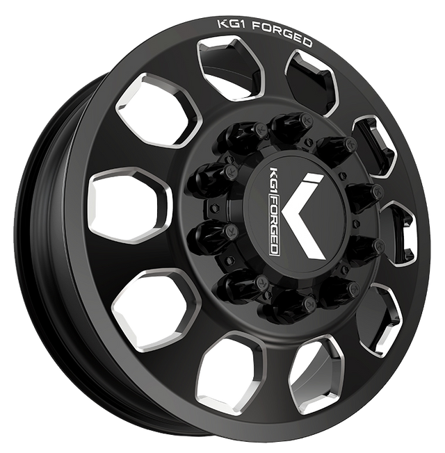 KG1 KD003 Sarge-KD Gloss Black Milled 22x8.25 22" Dually Wheels