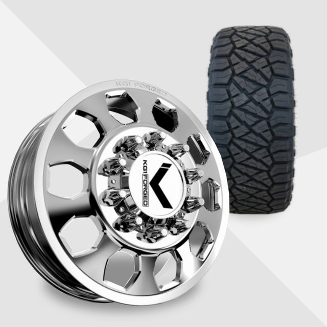 KG1 Sarge-KD 22x8.25 Wheels & Nitto Tires Ridge Grappler 35x12.50R22 Tires - 22" Dually Package