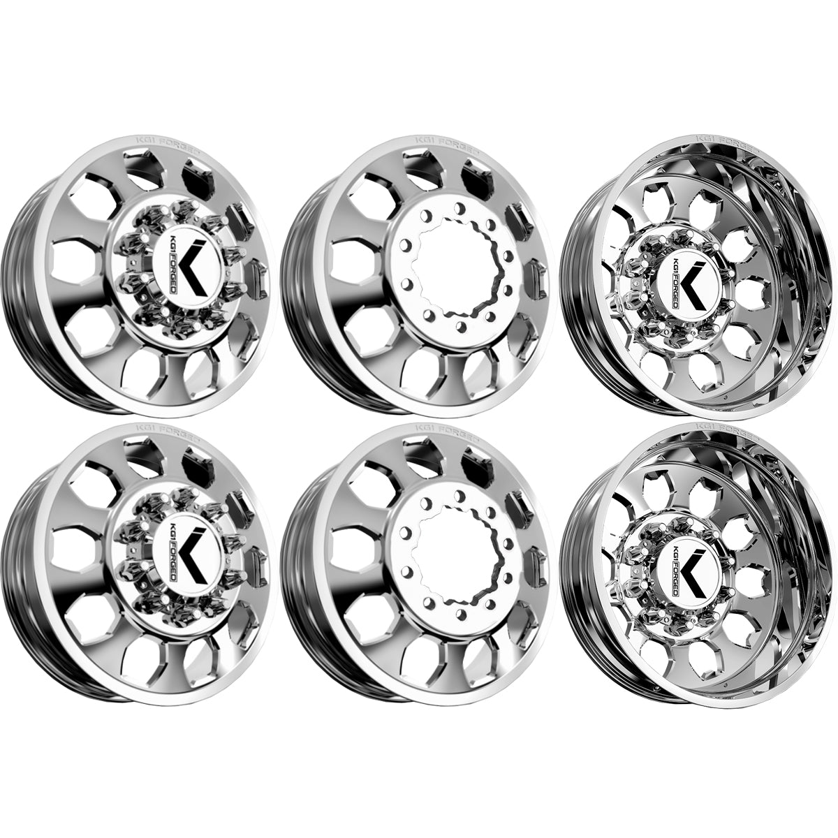 KG1 Sarge-KD 22x8.25 Wheels & AMP Tires Terrain Attack R/T 35x12.50R22 Tires - 22" Dually Package
