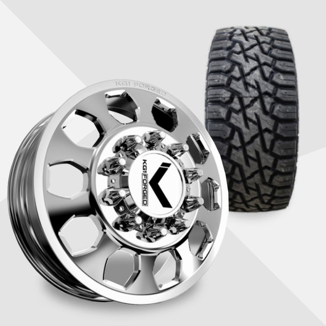 KG1 Sarge-KD 22x8.25 Wheels & Venom Power Tires Trail Hunter R/T 37x12.50R22 Tires - 22" Dually Package