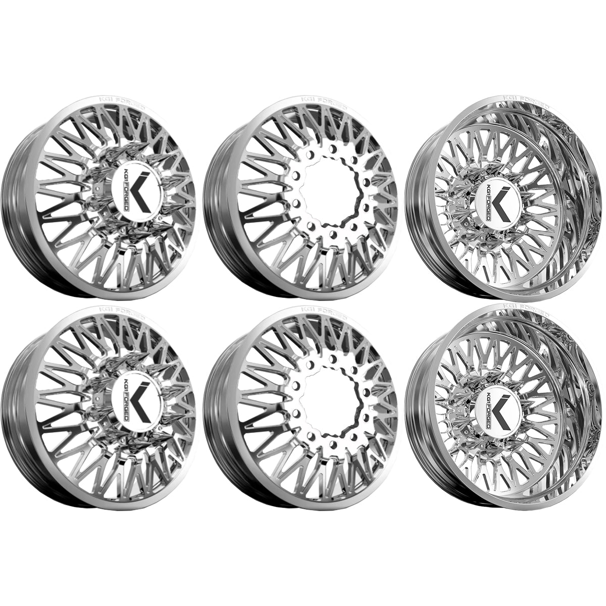KG1 KD059 Seismic-KD Polished 22x8.25 22" Dually Wheels