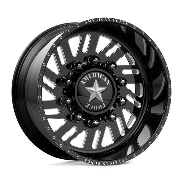 American Force 670 Shift SD Gloss Black Milled 22x11 10x225 Dually Wheels