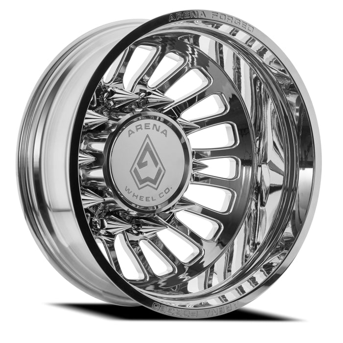 Arena Forged Shoreline Milled And Polished 24x8.25 10x225 Dually Wheels