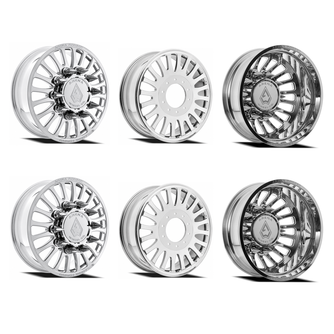 Arena Forged A103 Shorline Milled And Polished 22x8.25 8x200 with Nitto Tires Ridge Grappler 285/55R22 Dually Package