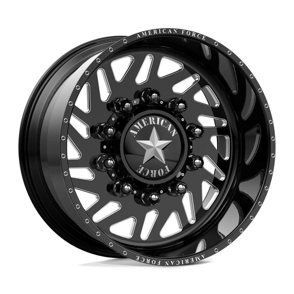 American Force 6H02 Siege SD Gloss Black Milled 26x14 8x210 Dually Wheels