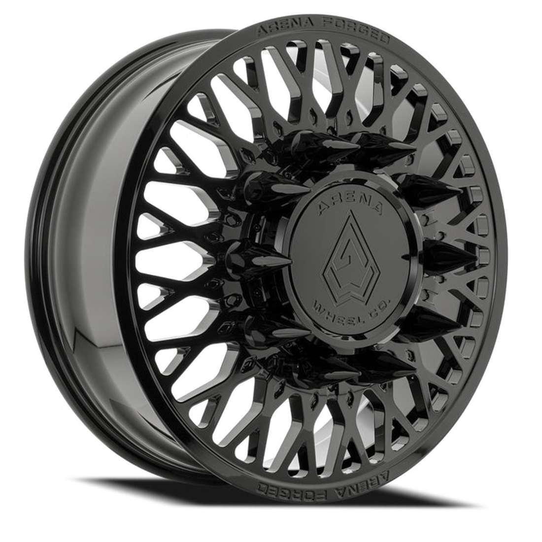 Arena Forged Stealth Gloss Black 24x8.25 8x200 Dually Wheels
