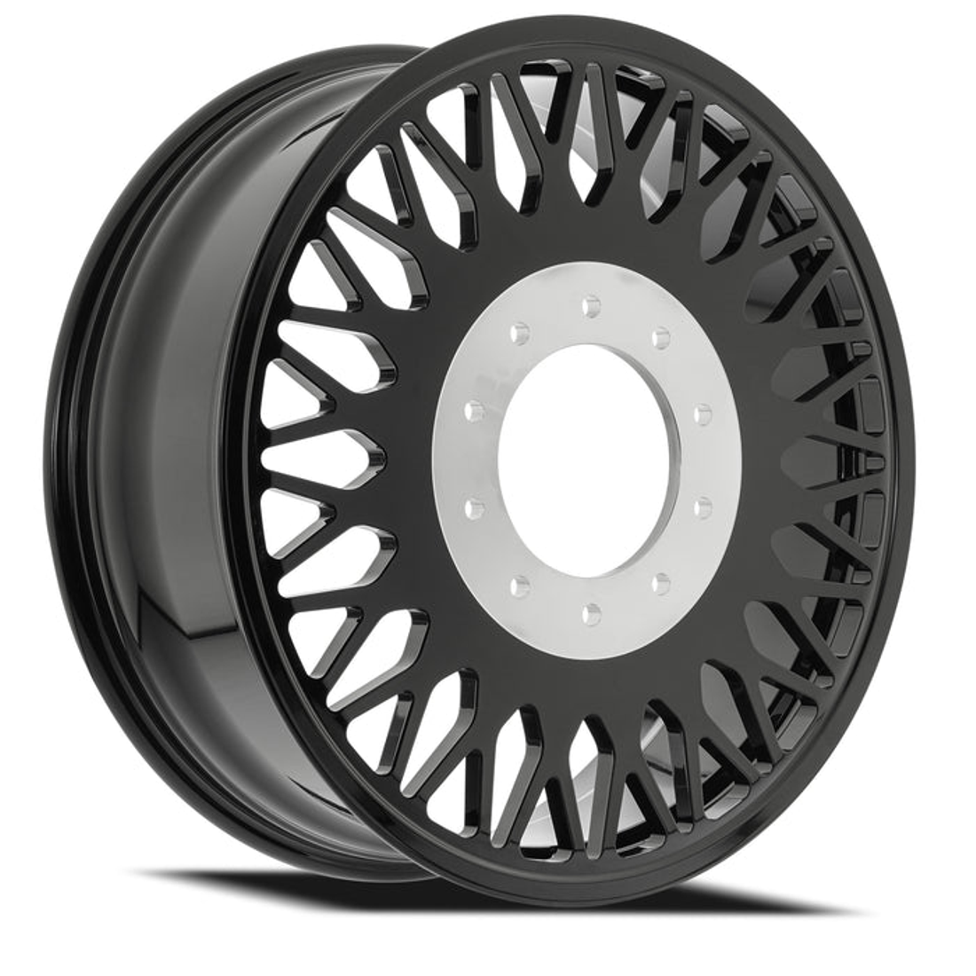 Arena Forged Stealth Gloss Black 24x8.25 8x210 Dually Wheels