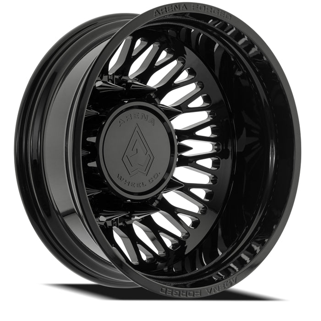 Arena Forged Stealth Gloss Black 24x8.25 10x225 Dually Wheels