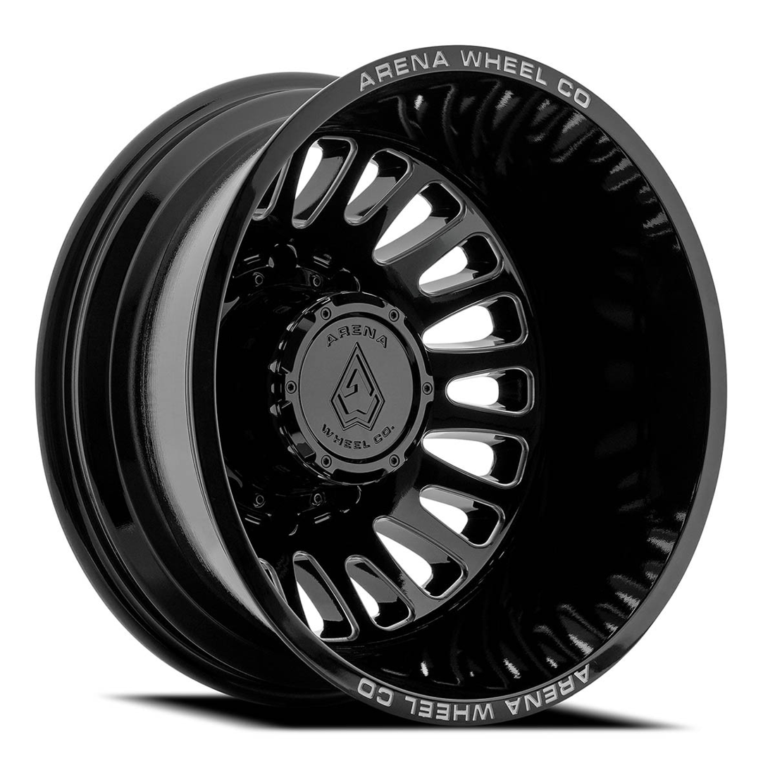 Arena A136 Sultan Gloss Black Milled 24x8.25 8x200 Dually Wheels