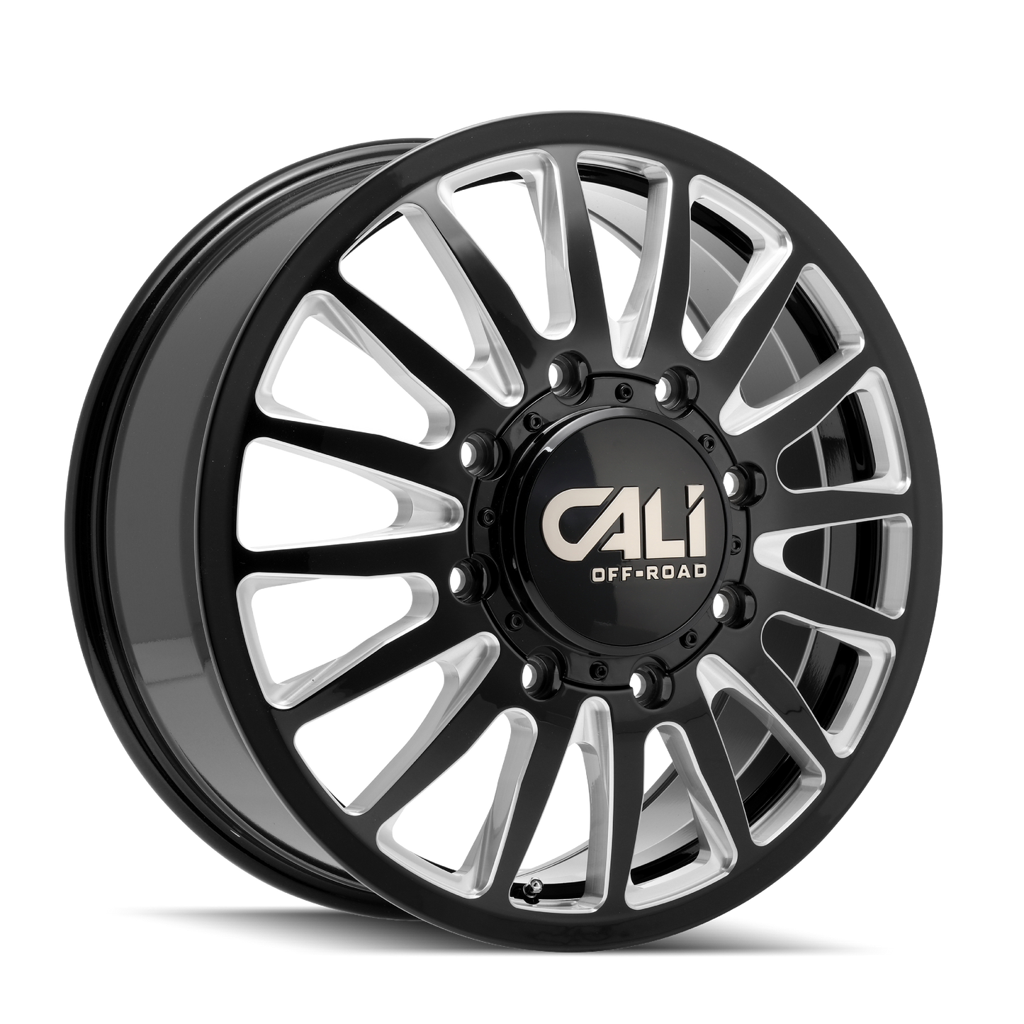 Cali Offroad Summit Dually Gloss Black with Milled Spokes 20x8.25 Wheels & Nitto Tires Terra Grappler G3 265/60R20 Tires - 20" Dually Package
