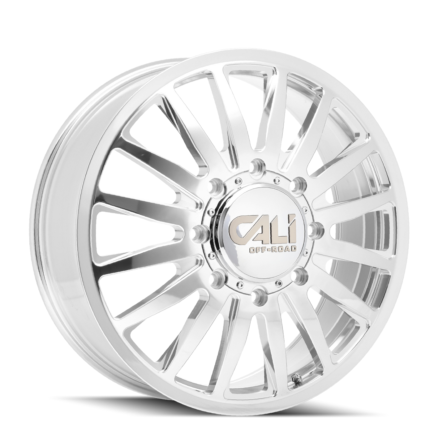Cali Offroad Summit Dually Polished with Milled Spokes 20x8.25 Wheels & Venom Power Tires Trail Hunter ATS 285/55R20 Tires - 20" Dually Package