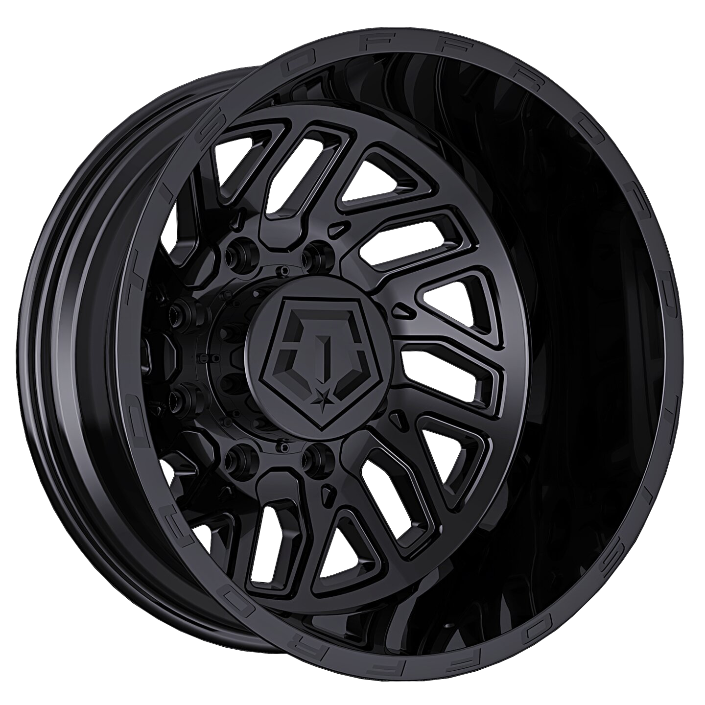 TIS 544B Gloss Black 22x8.25 22" Dually Wheels