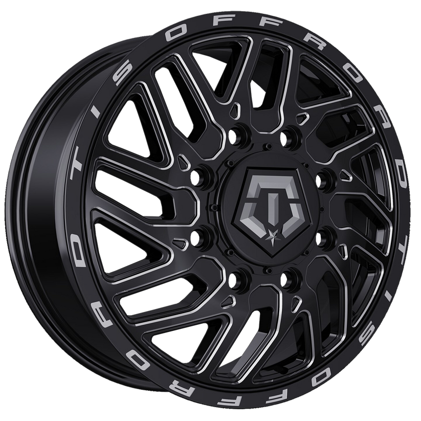 TIS 544BM Dually 22x8.25 Wheels & Nitto Tires Recon Grappler A/T 325/50R22 Tires - 22" Dually Package