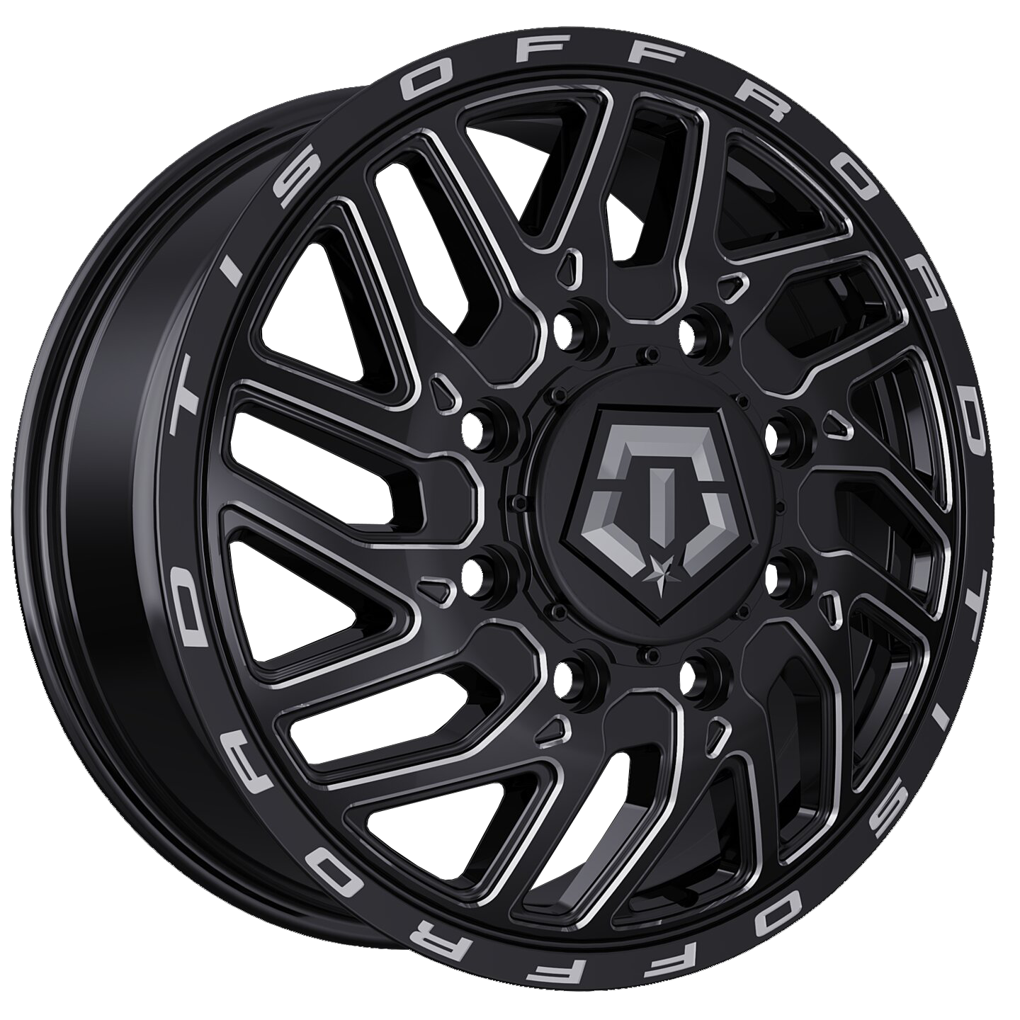 TIS 544BM Gloss Black Milled 20x8.25 20" Dually Wheels