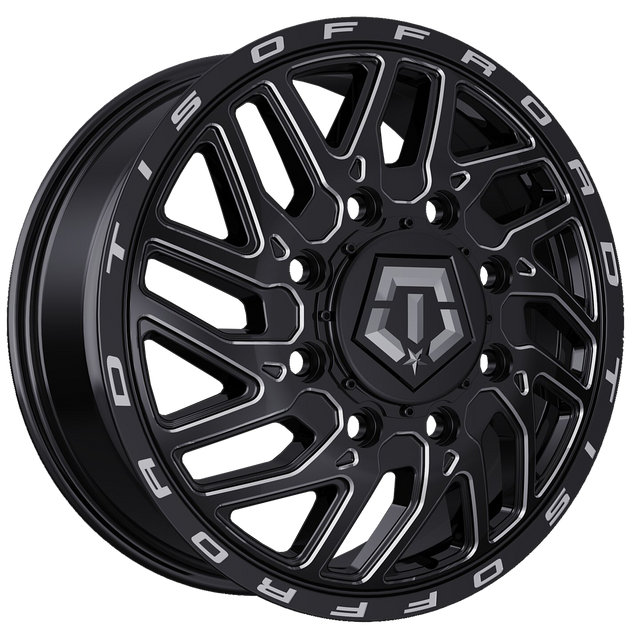 TIS 544BM Gloss Black Milled 20x8.25 20" Dually Wheels