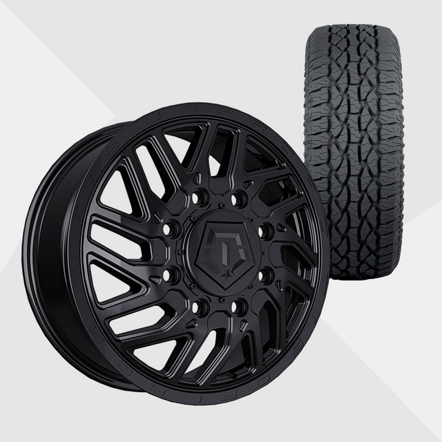 TIS 544B Gloss Black 20x8.25 8x200 with Atturo Tires Trail Blade ATS 285/60R20 Dually Package
