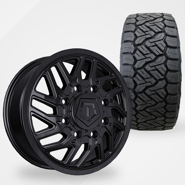 TIS 544B Dually 22x8.25 Wheels & Nitto Tires Recon Grappler A/T 325/50R22 Tires - 22" Dually Package