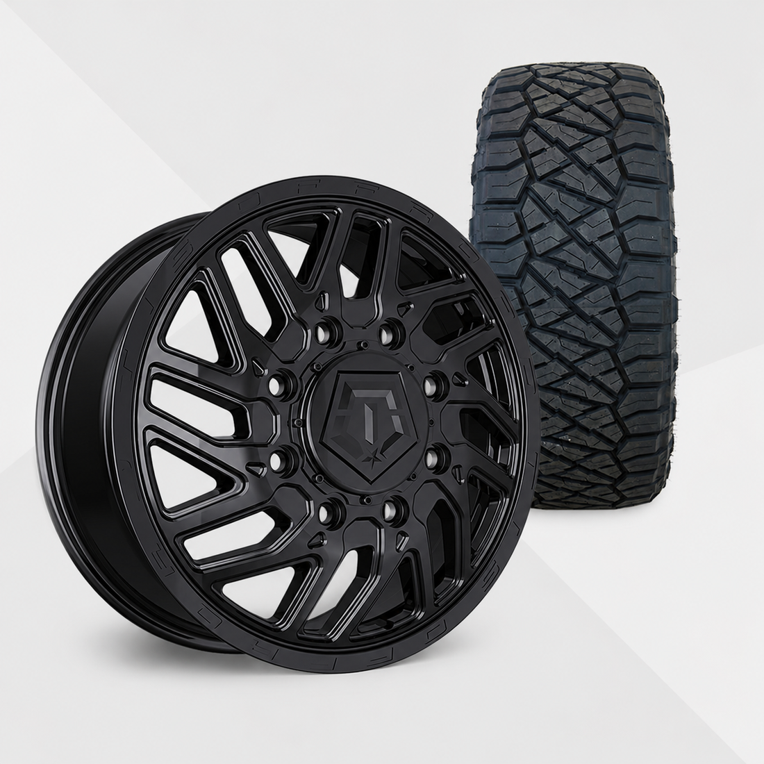 TIS 544B Dually 22x8.25 Wheels & Nitto Tires Ridge Grappler 315/45R22 Tires - 22" Dually Package